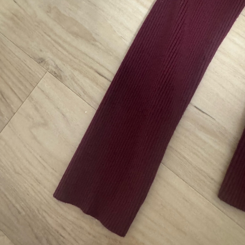 Ribbed Burgandy Button Down Sweater - image 3